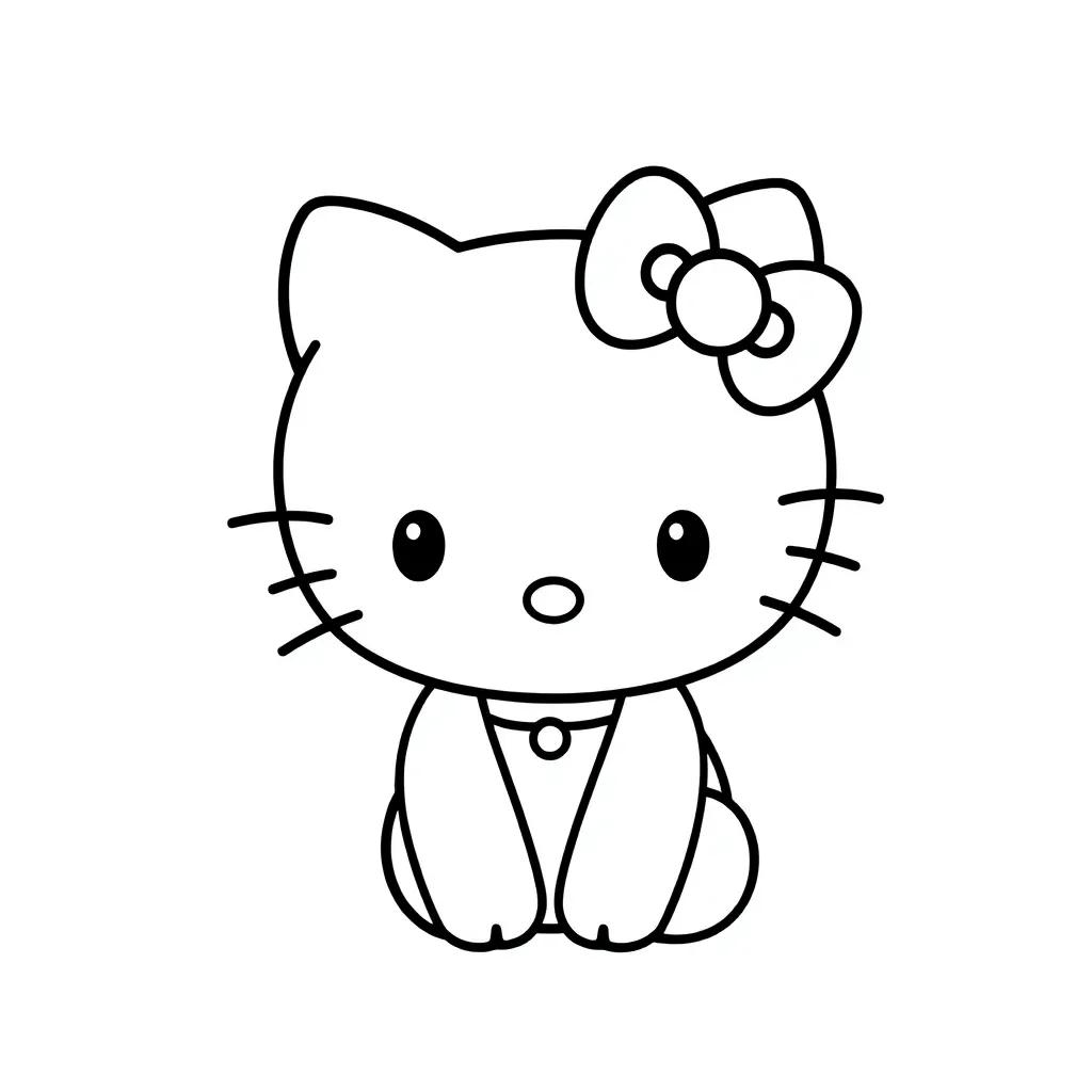 Kawaii Hello Kitty Coloring Pages