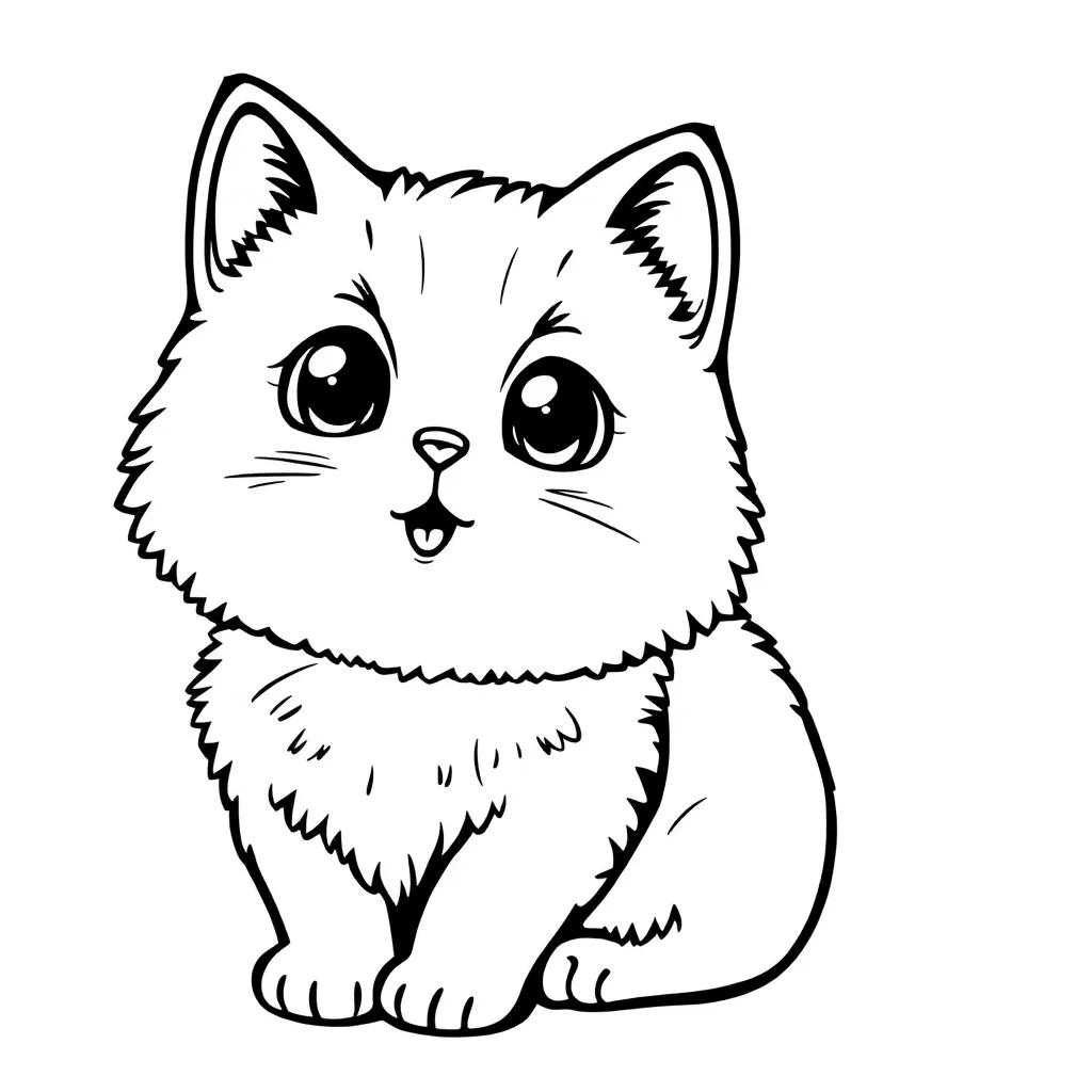 Kawaii Cats Coloring Pages