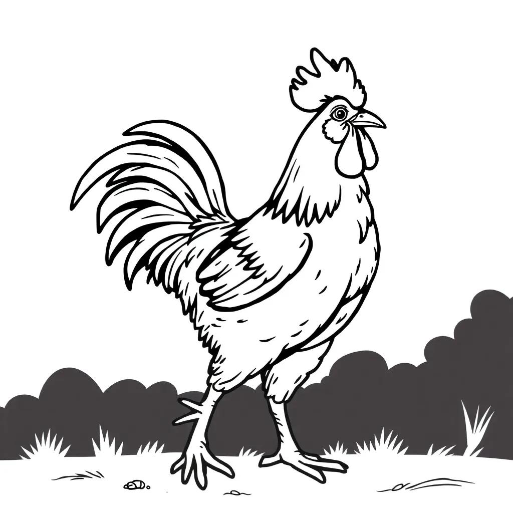 Kickin Chicken Coloring Page