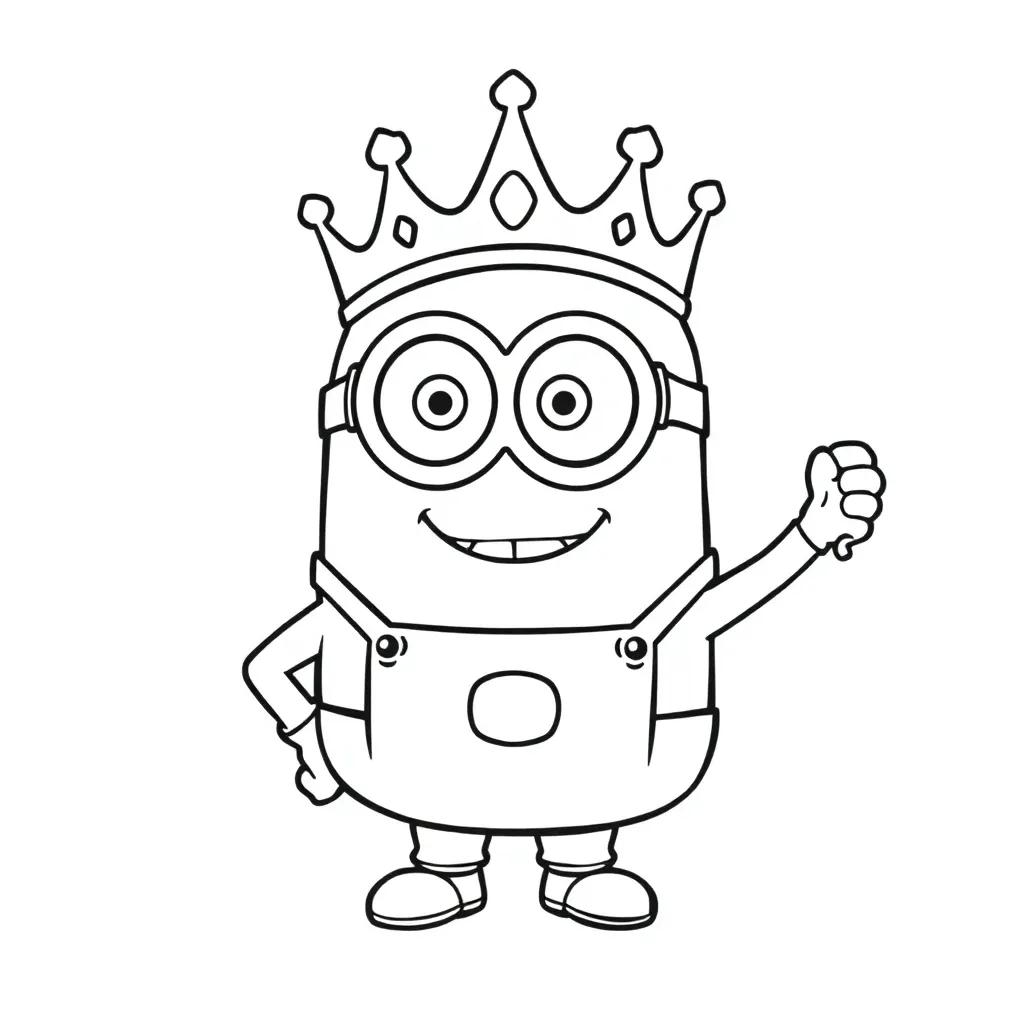 King Bob Minion Coloring Page
