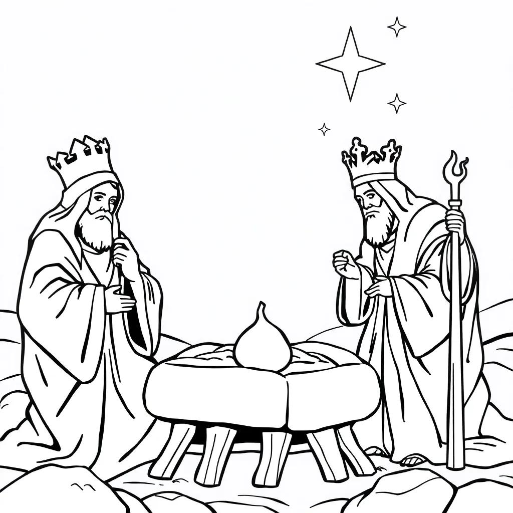 3 Kings Coloring Page