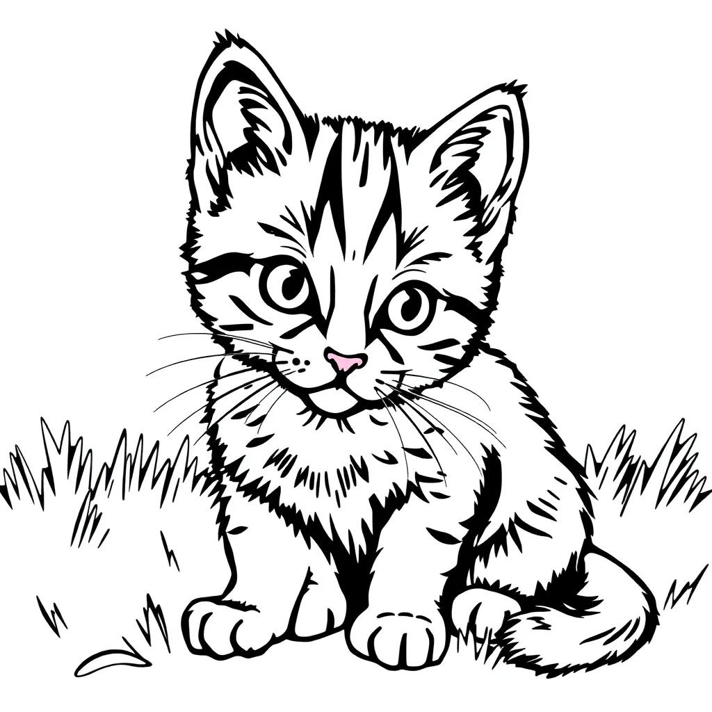 Kitty Coloring Page Free