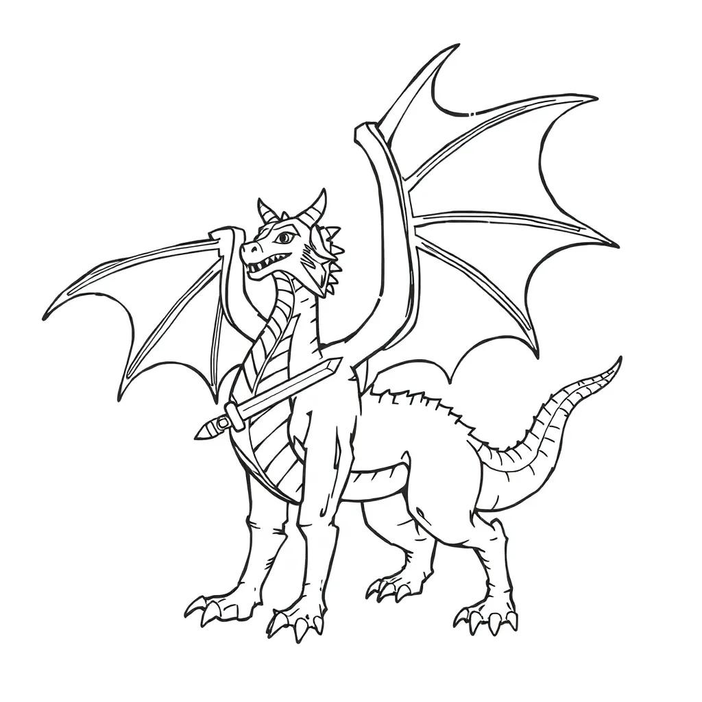 Knight And Dragon Coloring Pages