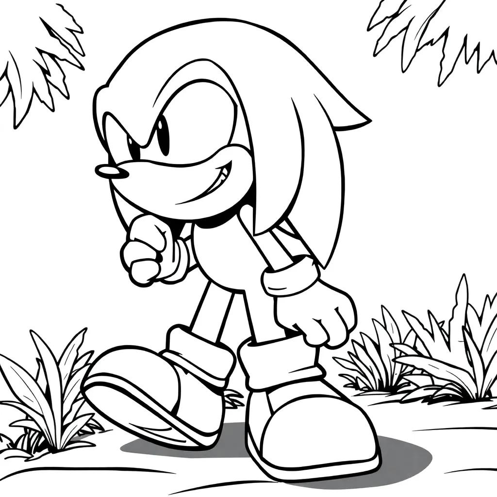 Knuckles Coloring Pages Printable