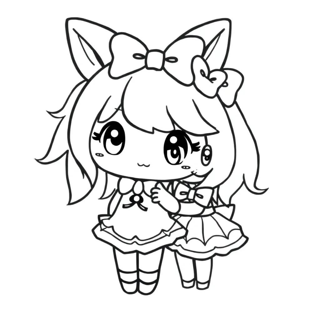 Kuromi And Cinnamoroll Coloring Pages
