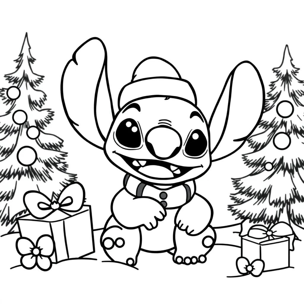 Lilo And Stitch Christmas Coloring Pages