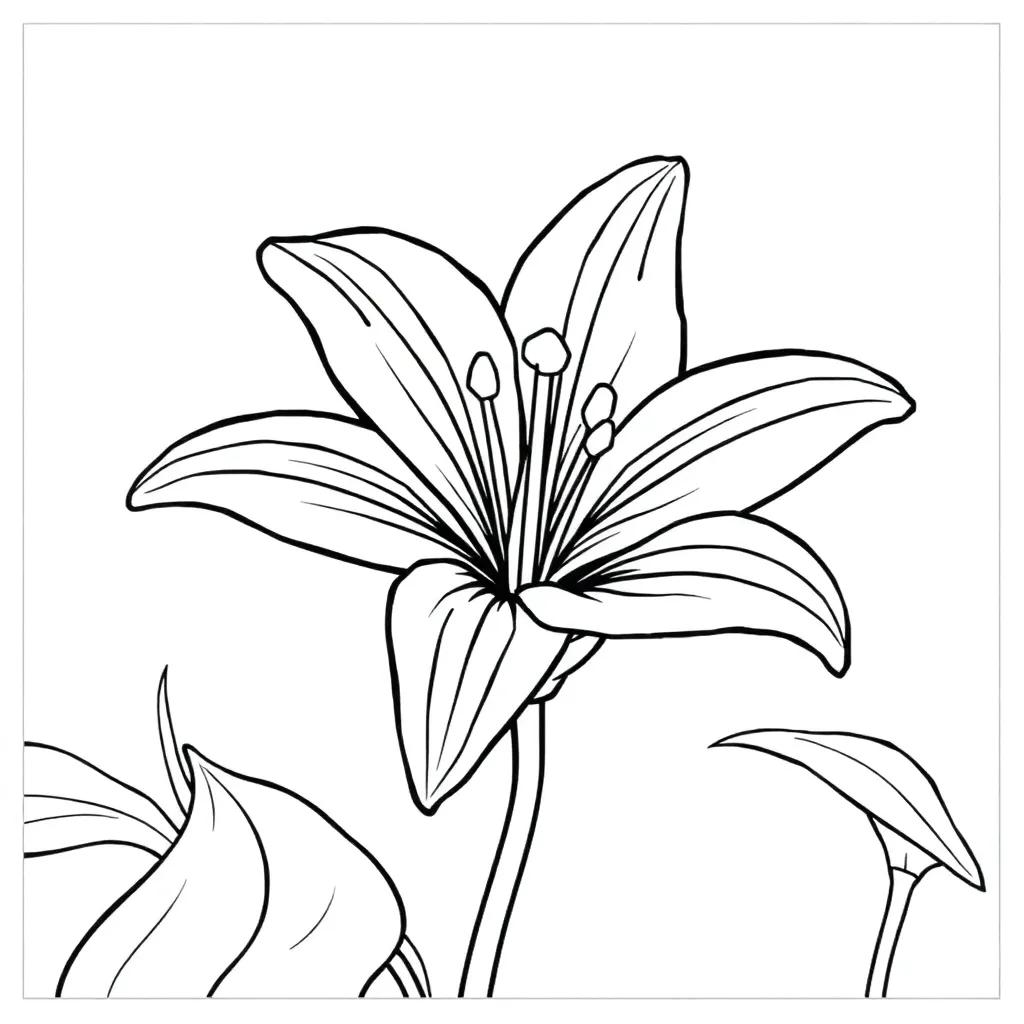 Lily Flower Coloring Pages