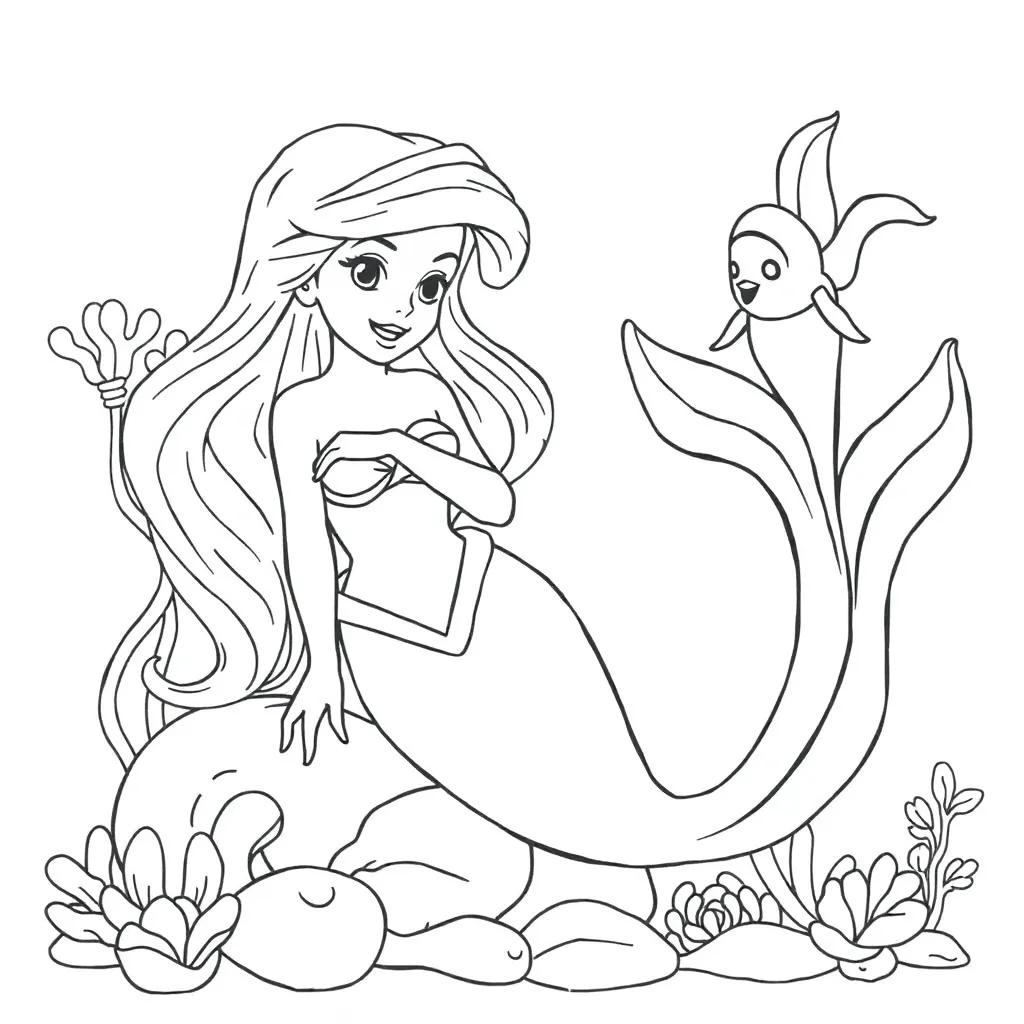 Little Mermaid Coloring Pages Free Printable
