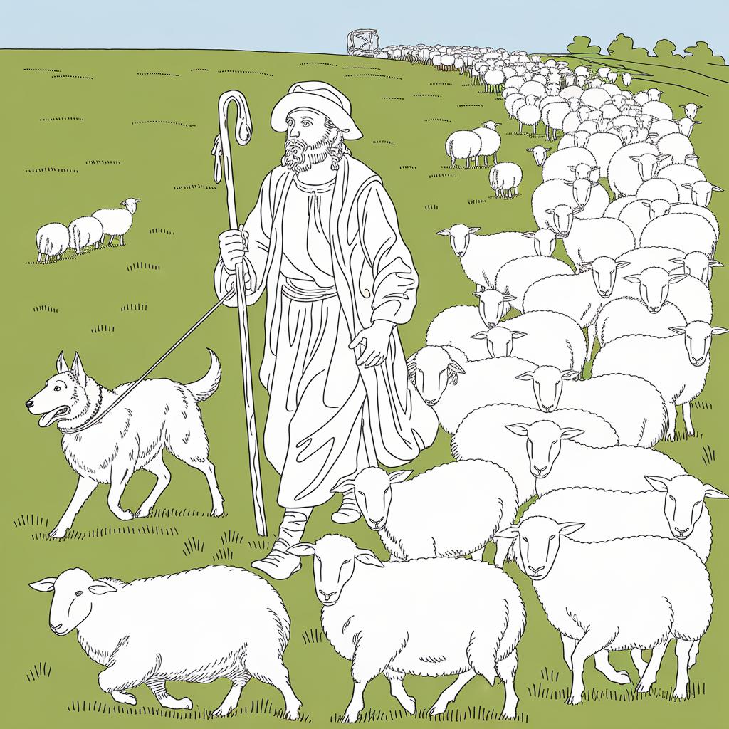 Lost Sheep Parable Coloring Page