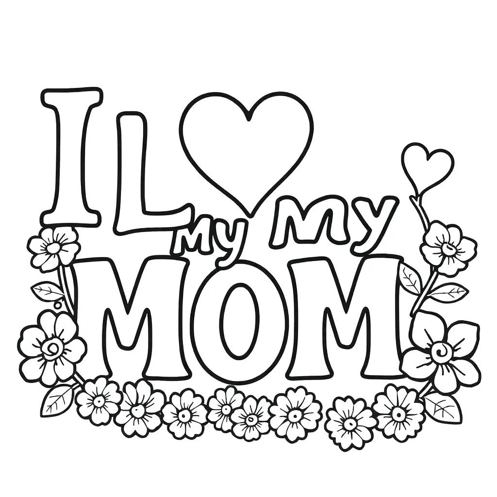 I Love My Mom Coloring Pages