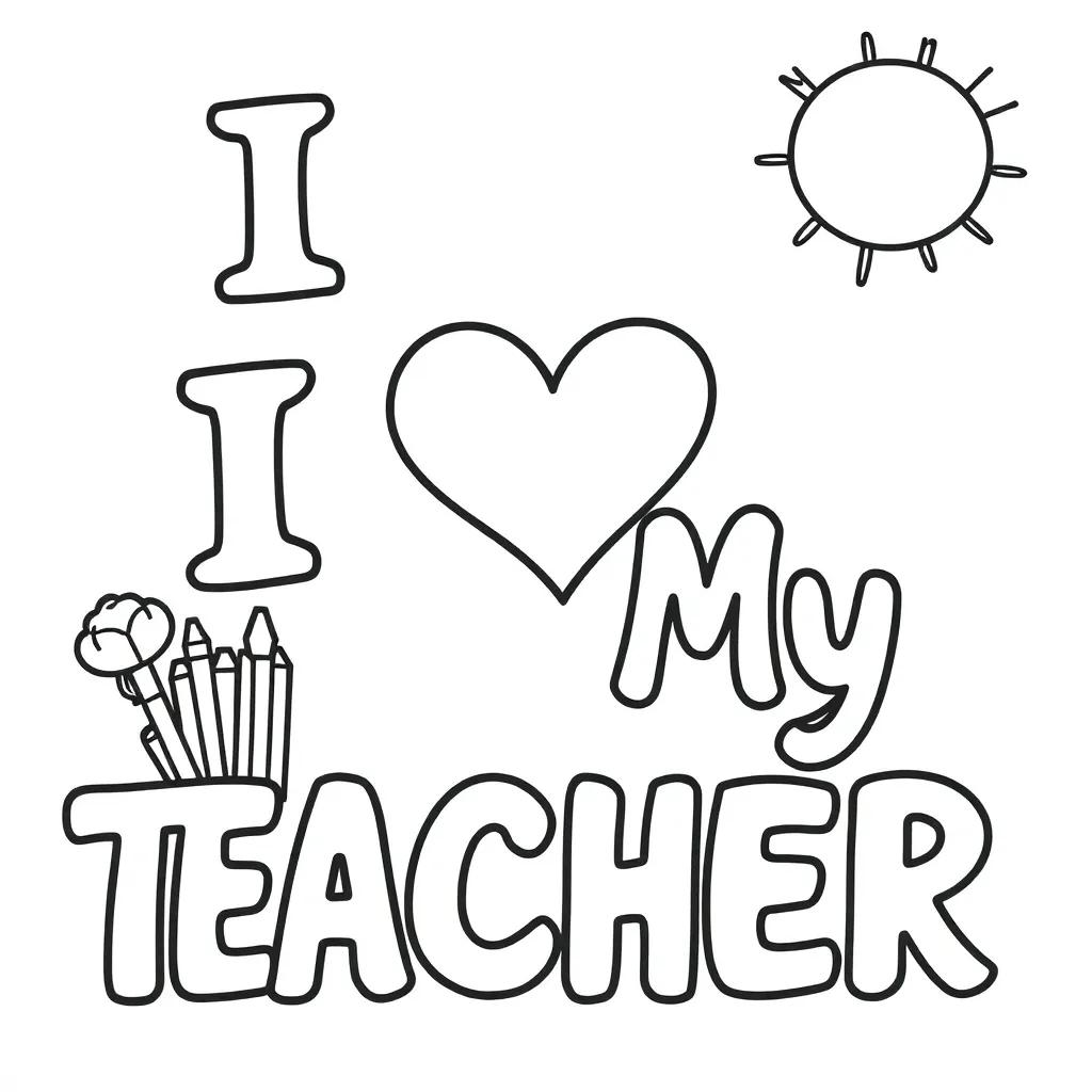I Love My Teacher Coloring Pages