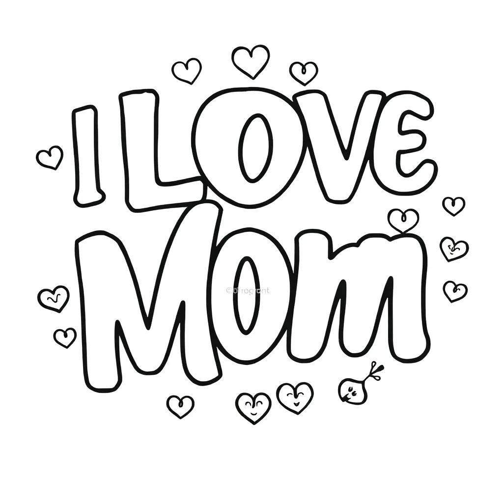 I Love You Mom Coloring Page