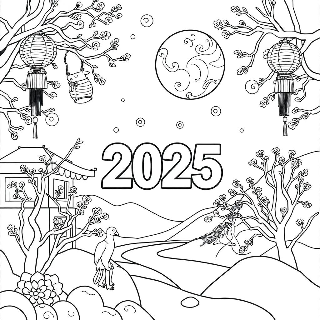 Lunar New Year Coloring Pages 2025