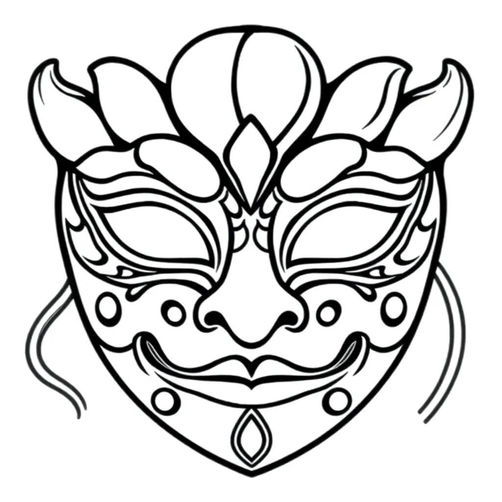 Mardi Gras Mask Coloring Page