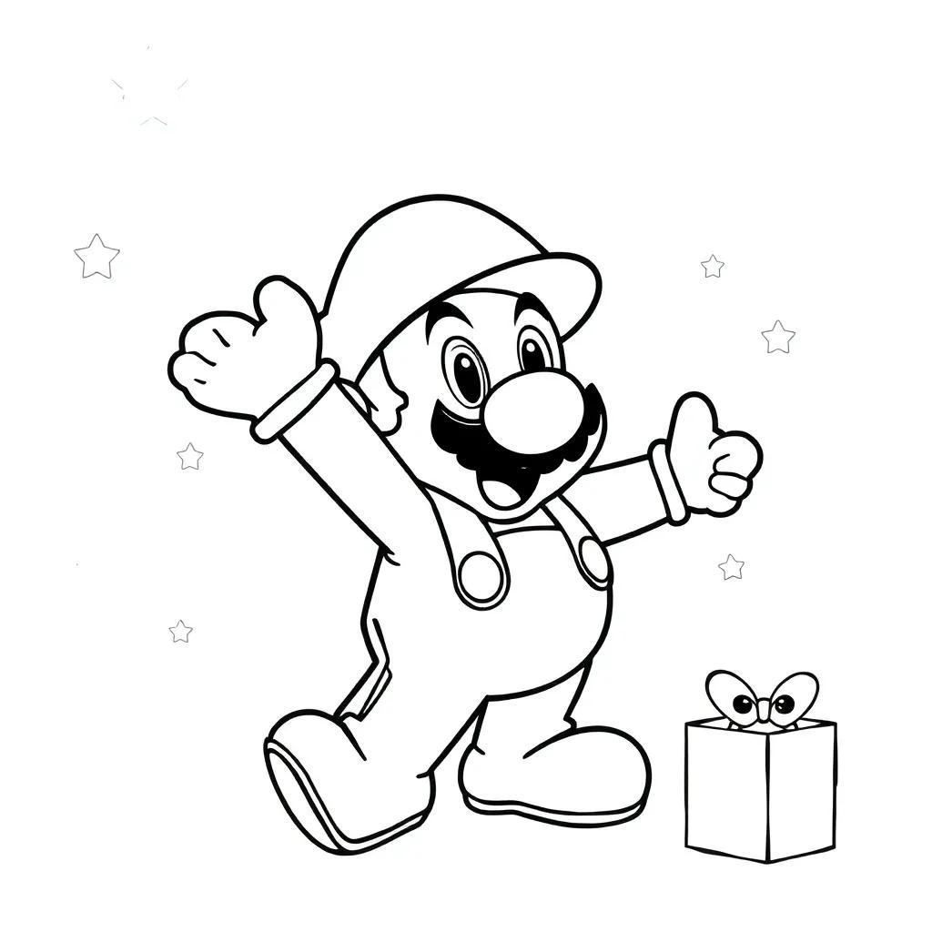 Mario Christmas Coloring Pages