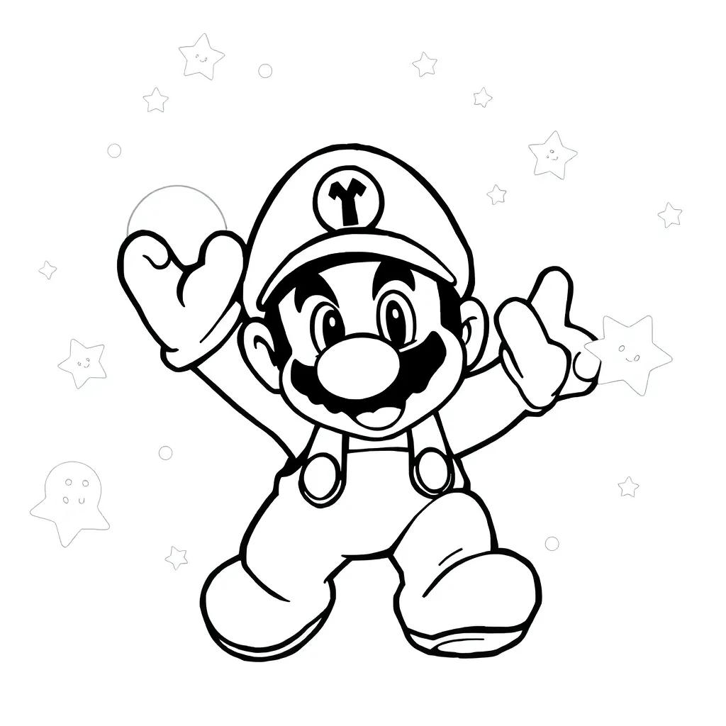 Mario Galaxy Coloring Pages