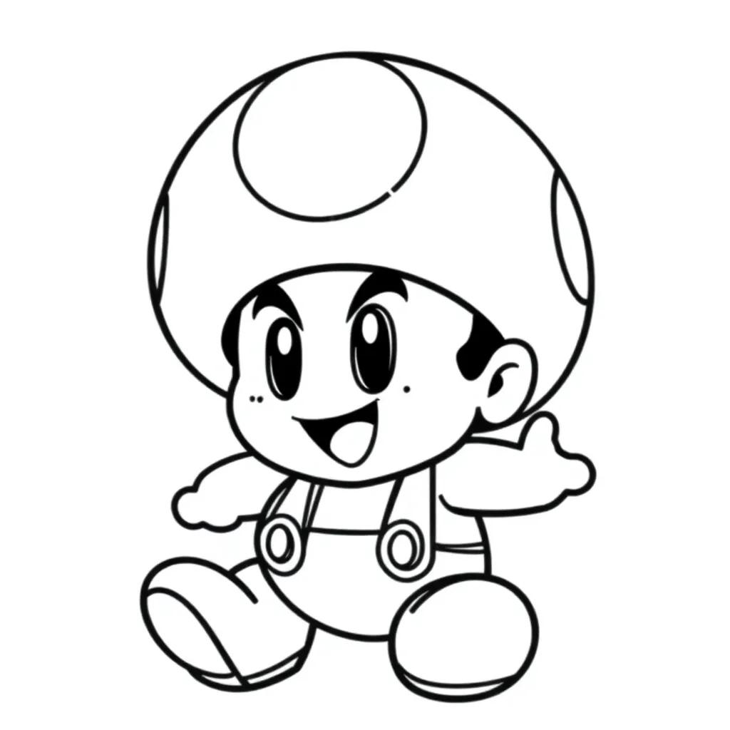 Mario Toad Coloring Page