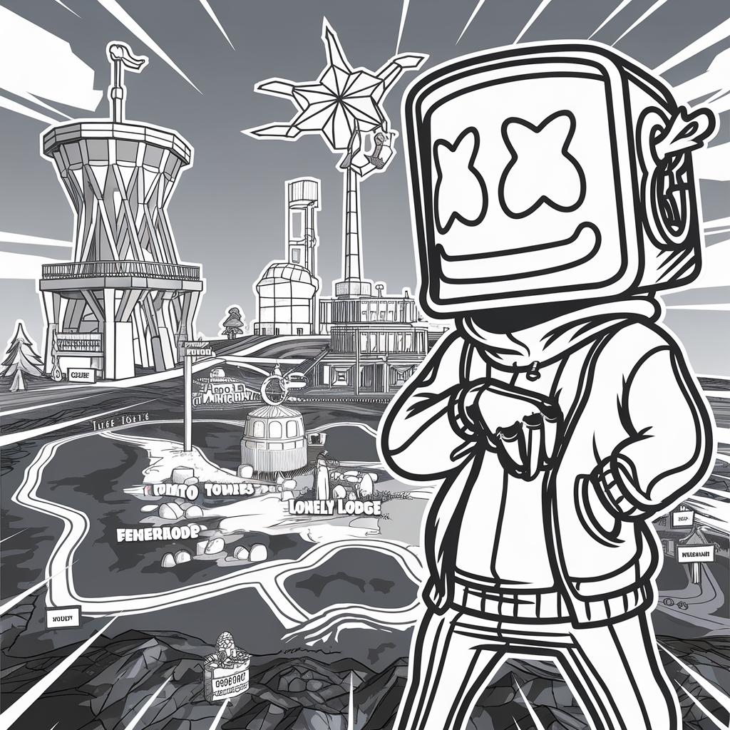 Marshmello Fortnite Coloring Page
