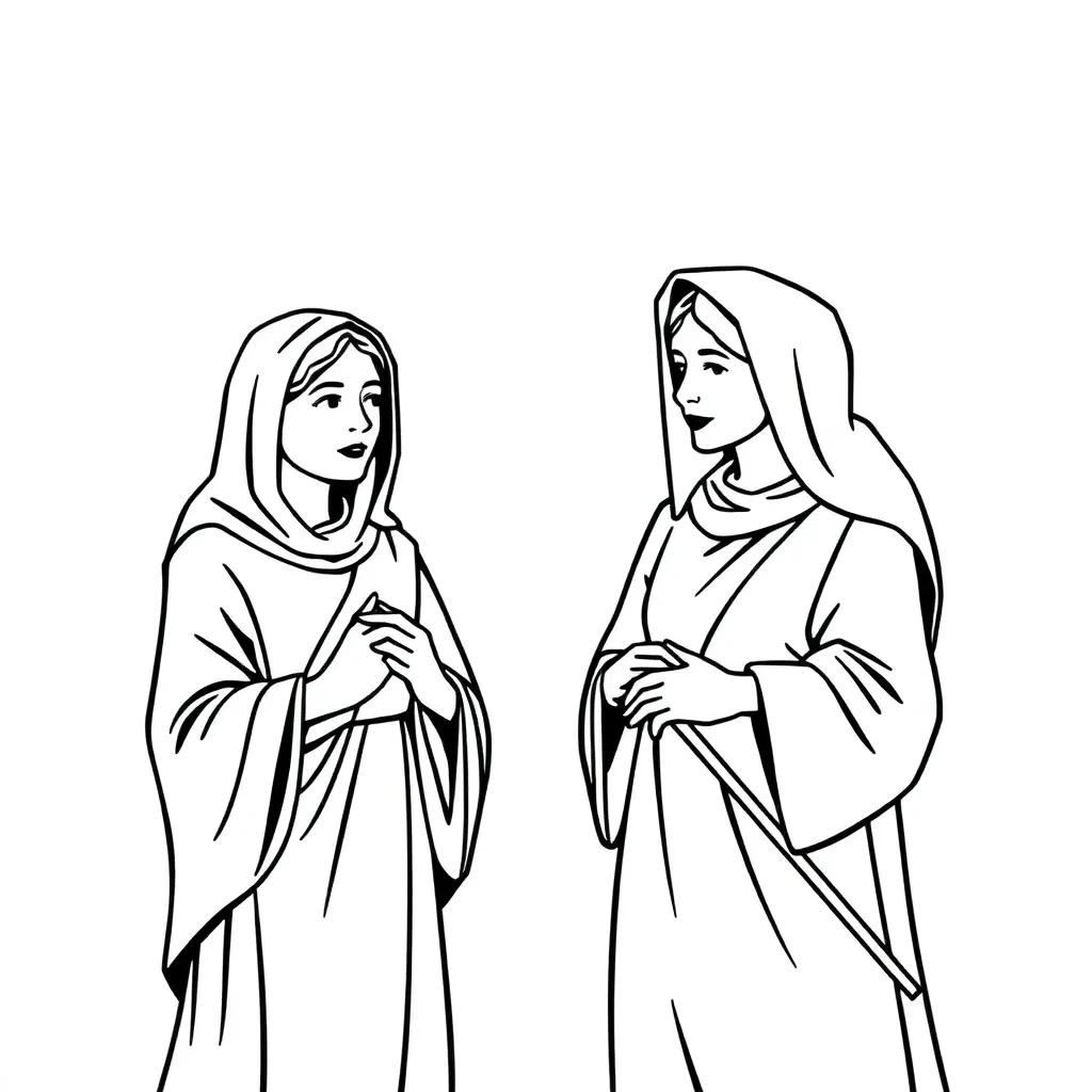 Mary And Martha Coloring Page