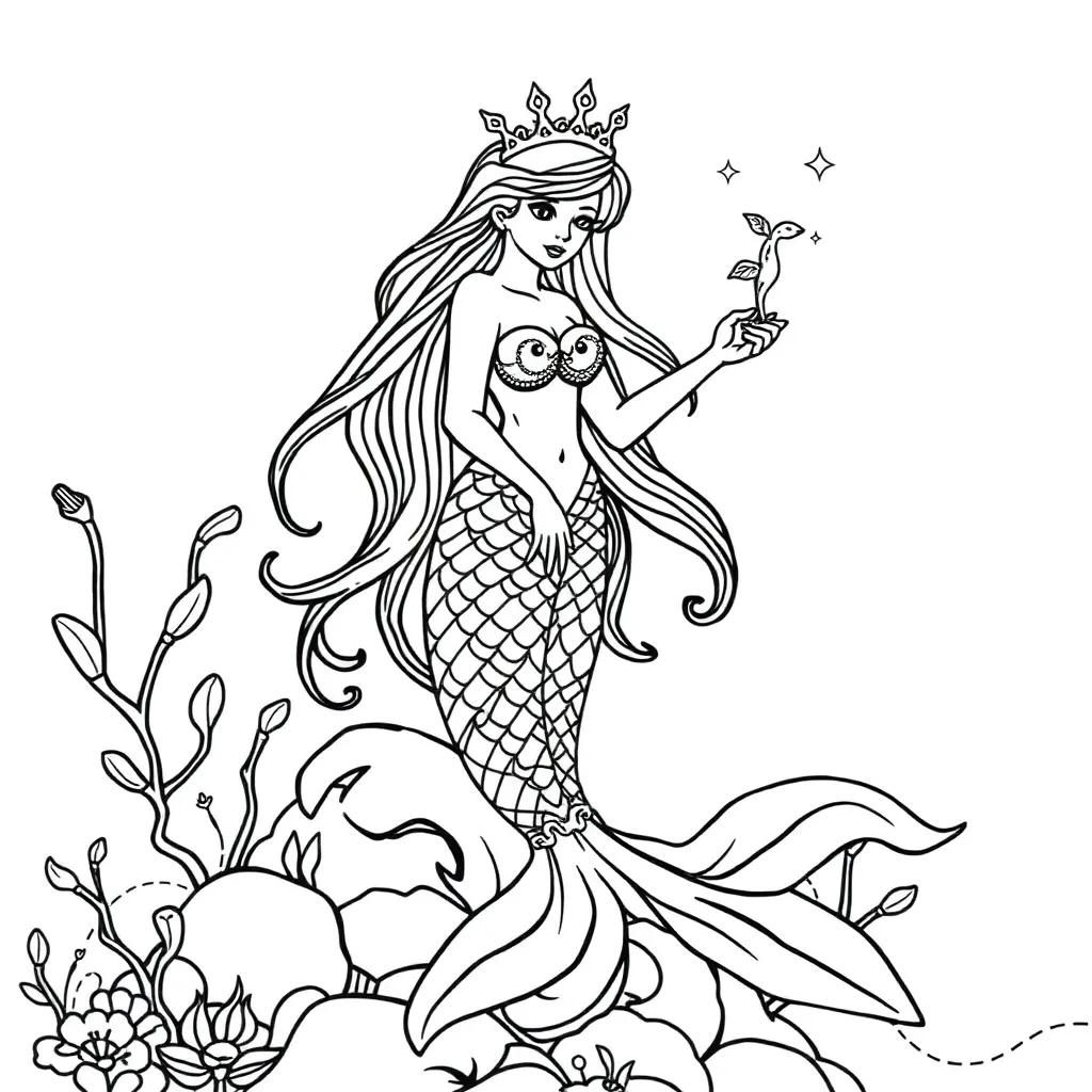 Mermaid Magic Coloring Page