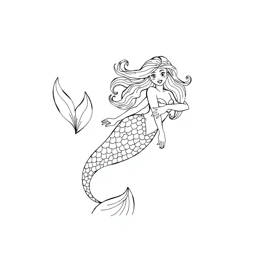 Mermaid Coloring Page Printable