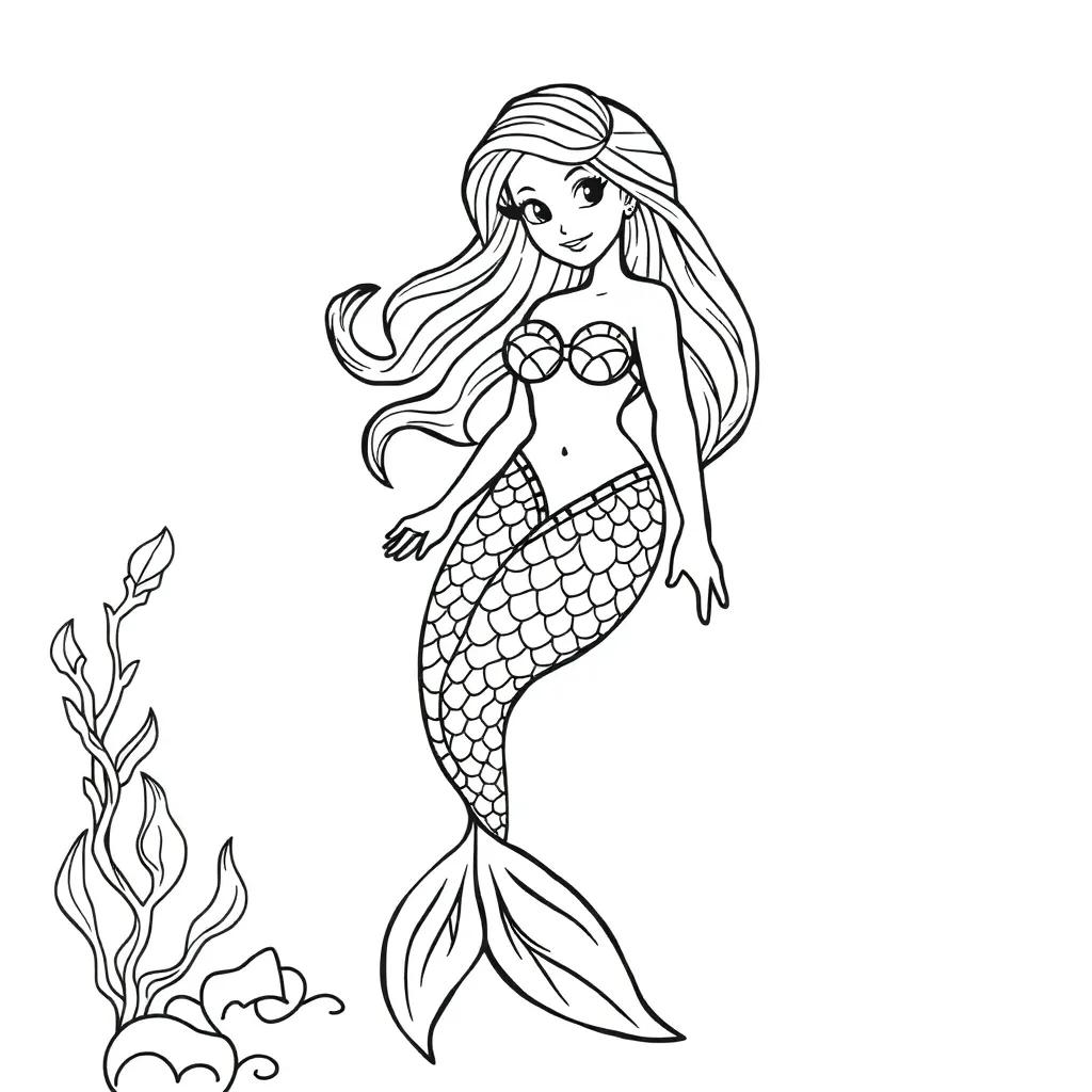 Mermaid Coloring Page Free