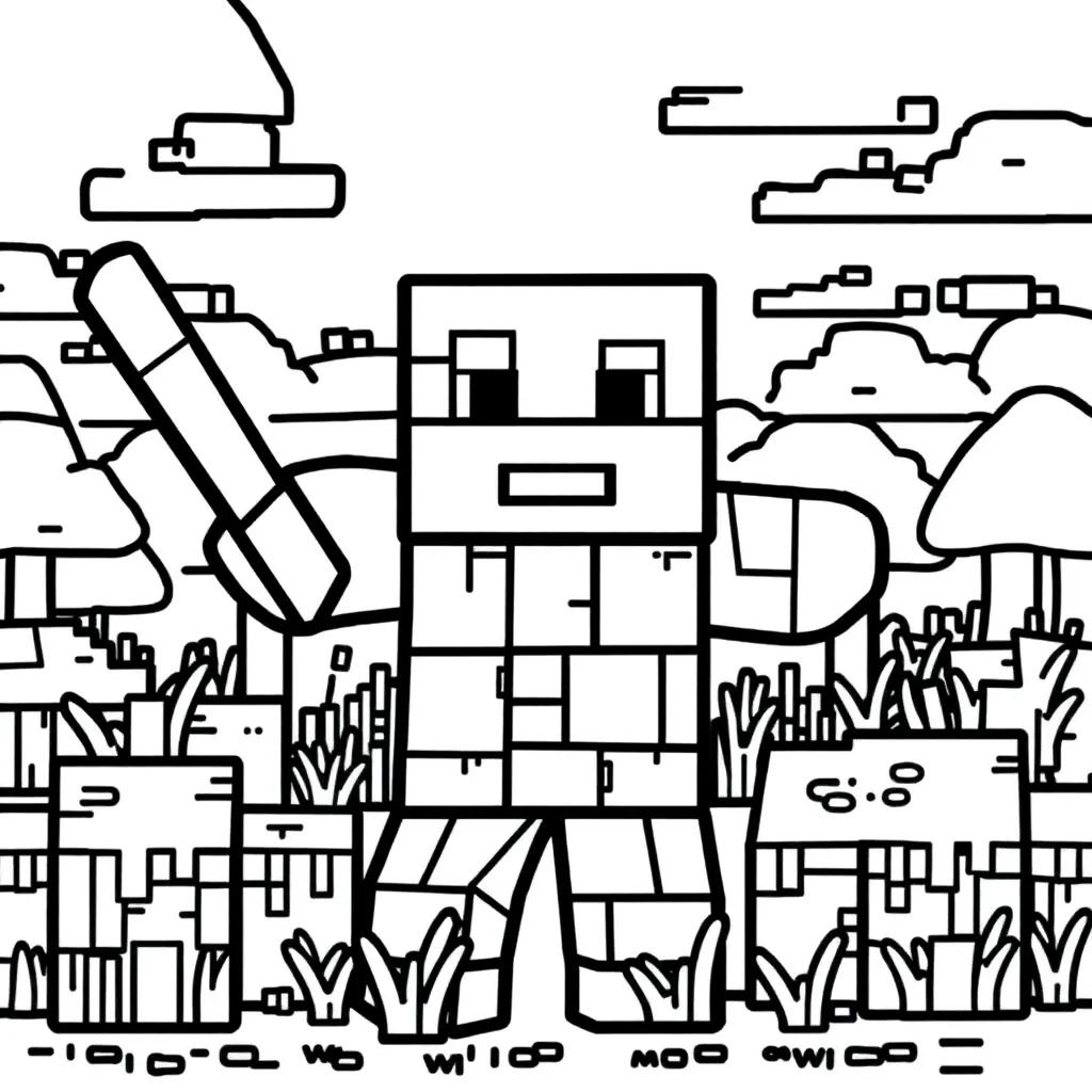 Minecraft Coloring Pages Easy