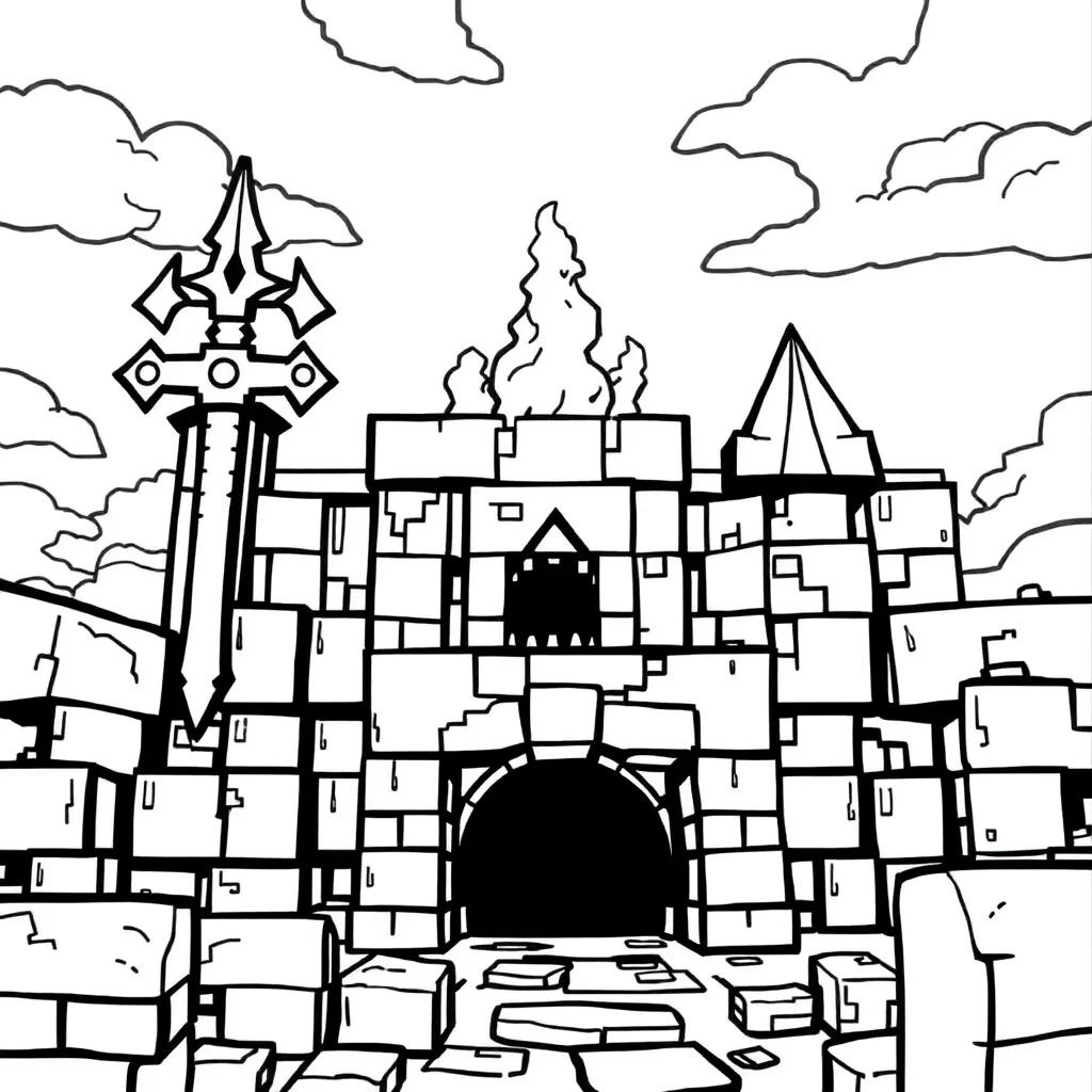 Minecraft Dungeons Coloring Page Minecraft Dungeons Coloring Page