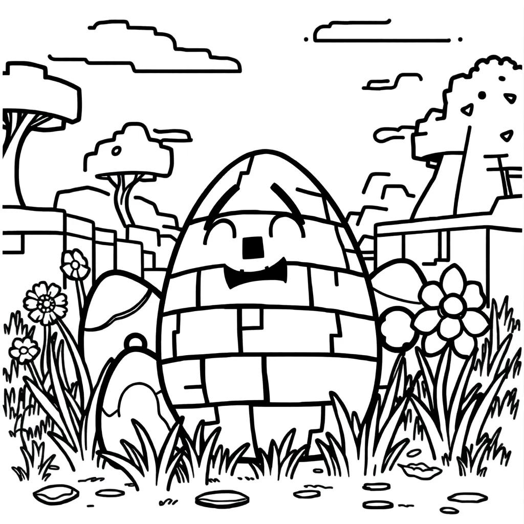 Minecraft Easter Coloring Pages