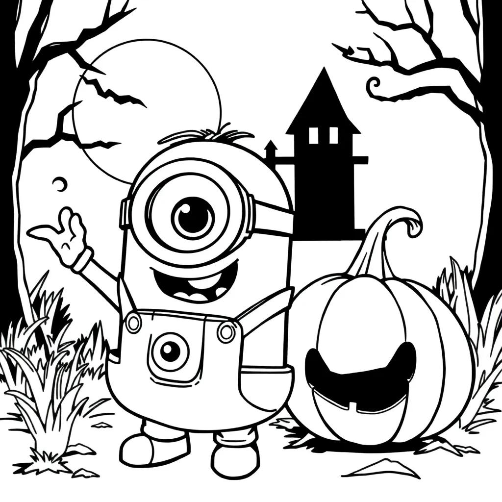 Minion Halloween Coloring Pages