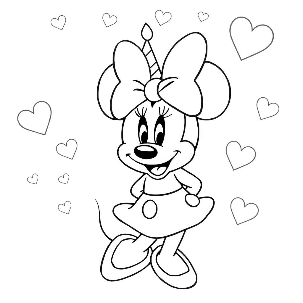 Minnie Mouse Coloring Pages Birthday