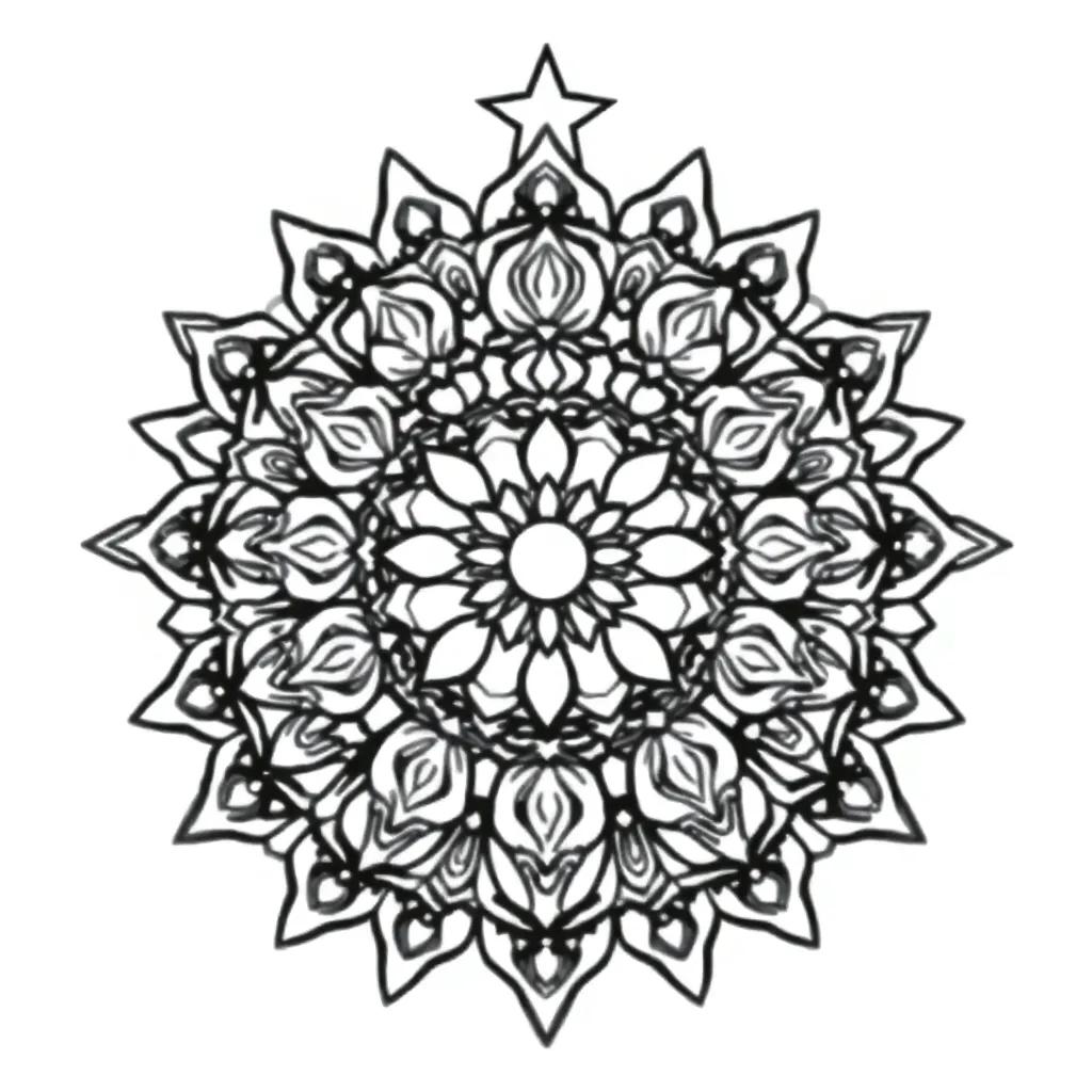 Monday Mandala Christmas Coloring Pages