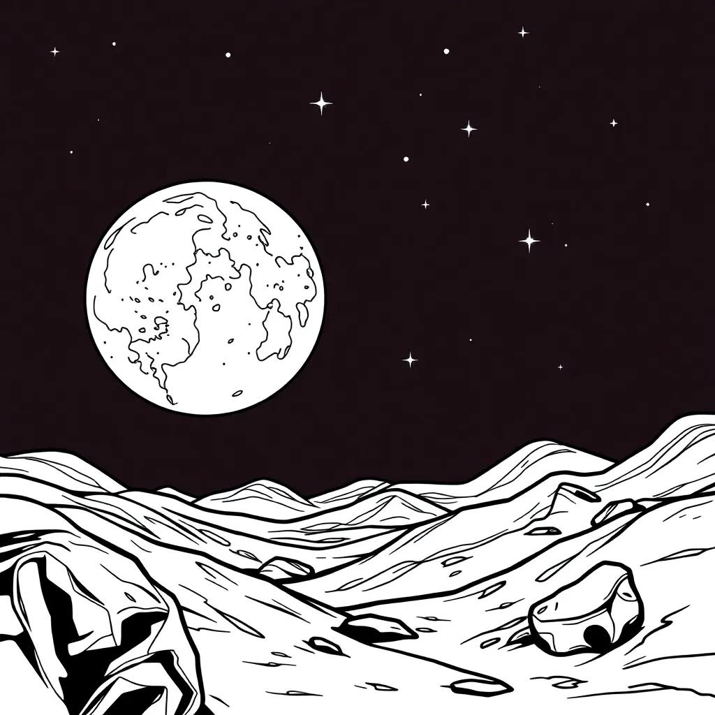 Moon Printable Coloring Pages