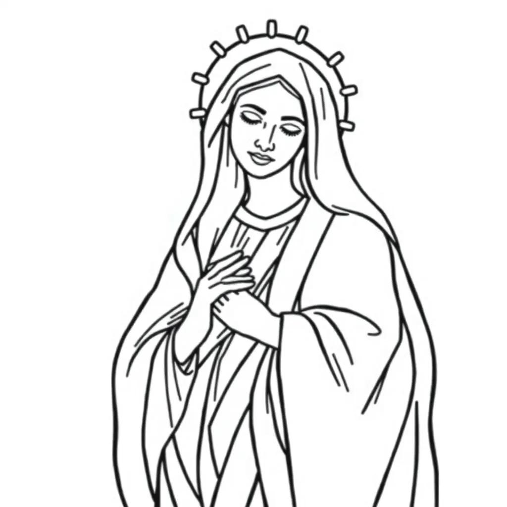 Mother Mary Coloring Page
