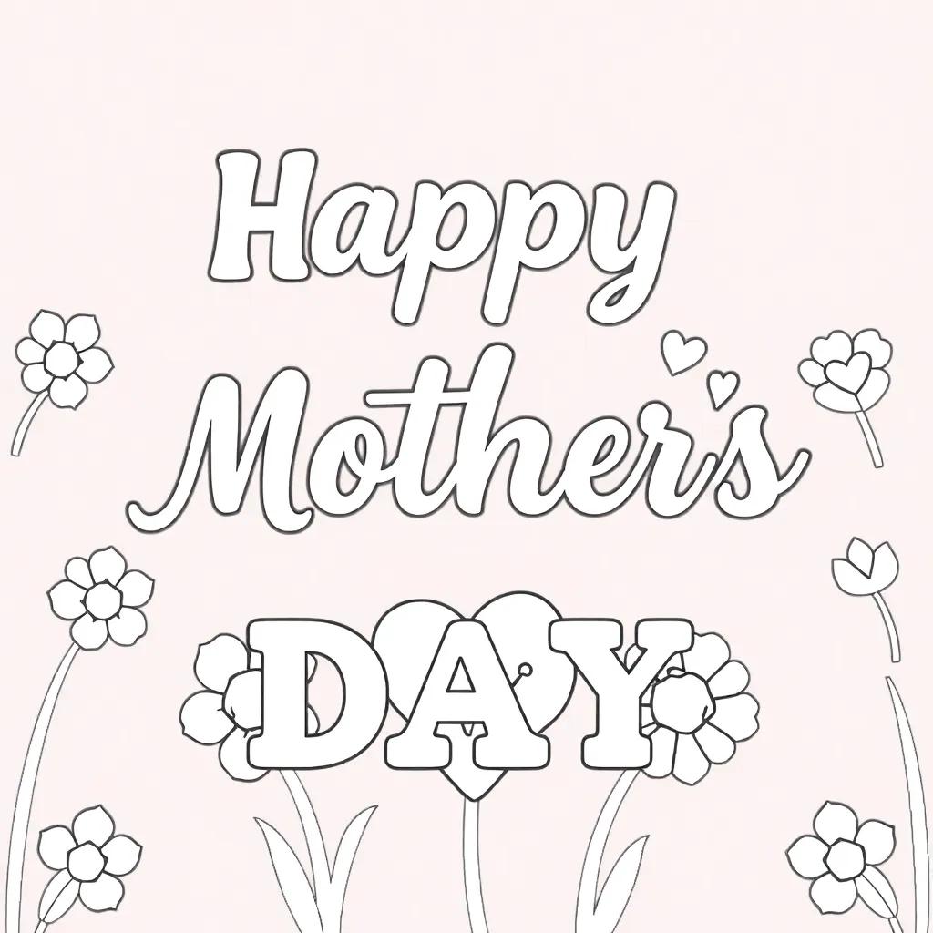 Mothers Day Printable Coloring Page