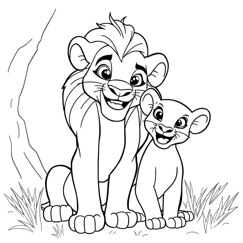 Nala And Simba Coloring Pages