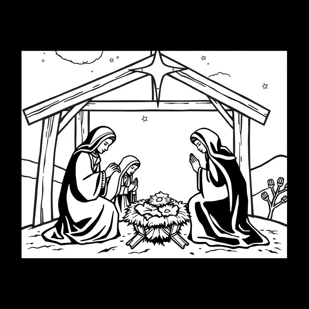 Nativity Coloring Pages Free