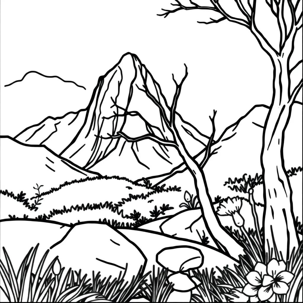 Natural Scenery Coloring Pages