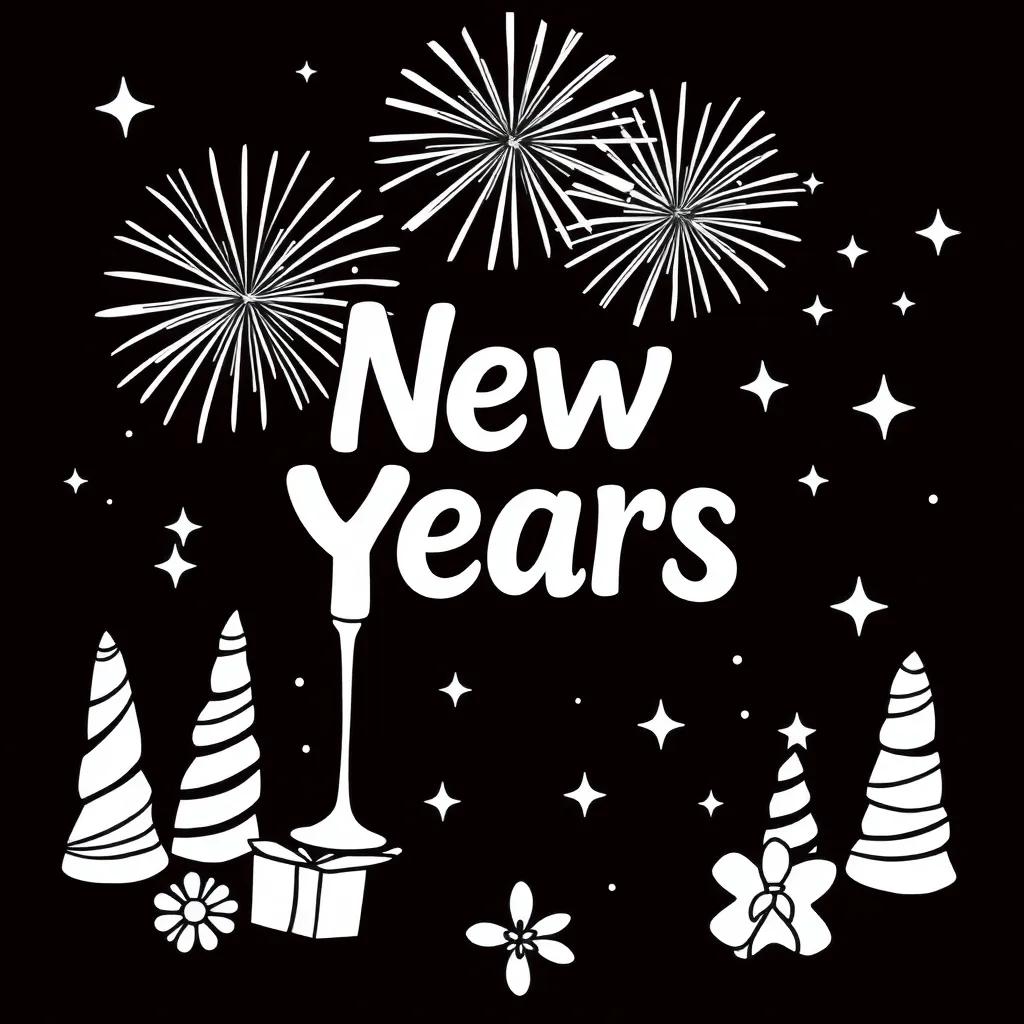 New Years Coloring Pages Free