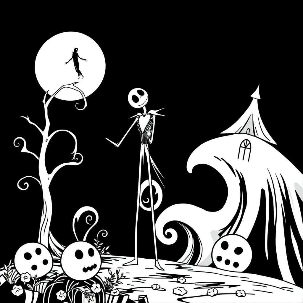Nightmare Before Christmas Coloring Pages For Adults