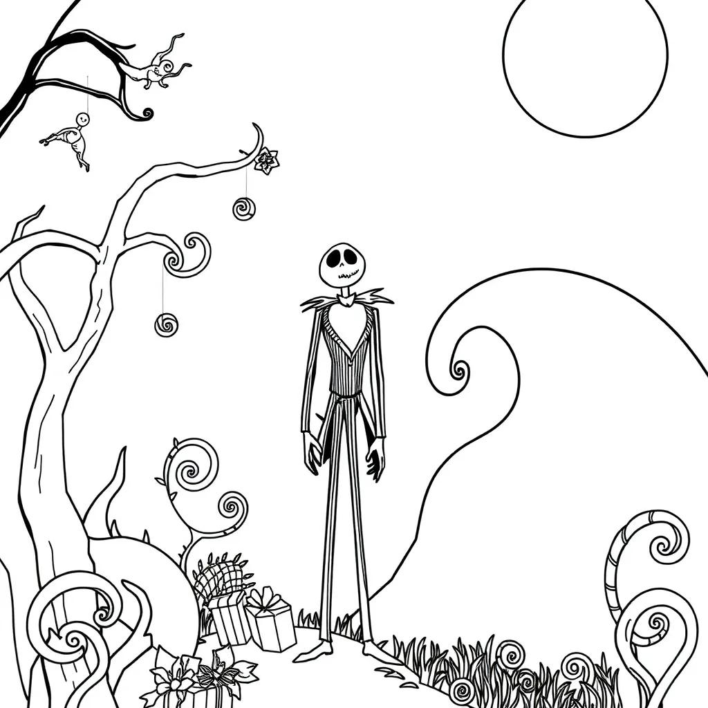 Nightmare Before Xmas Coloring Pages