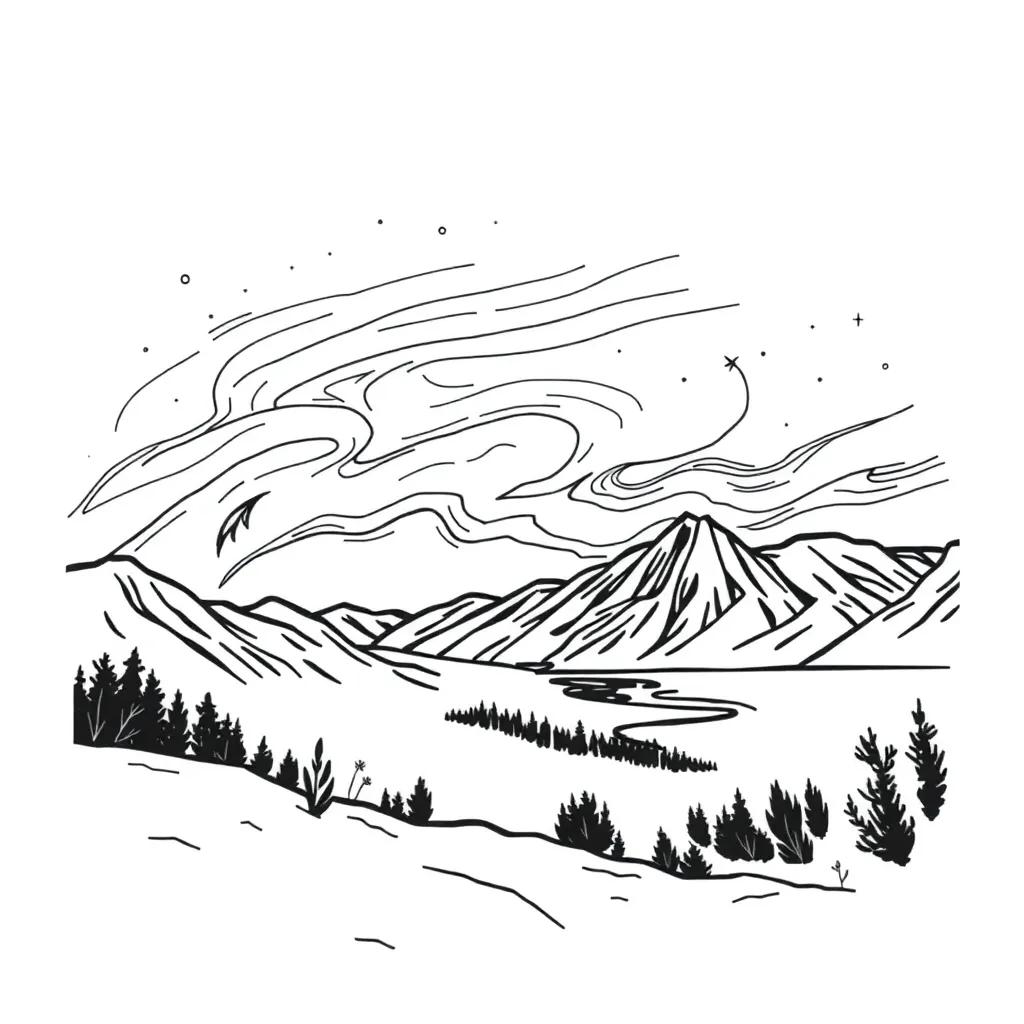 Northern Lights Coloring Page