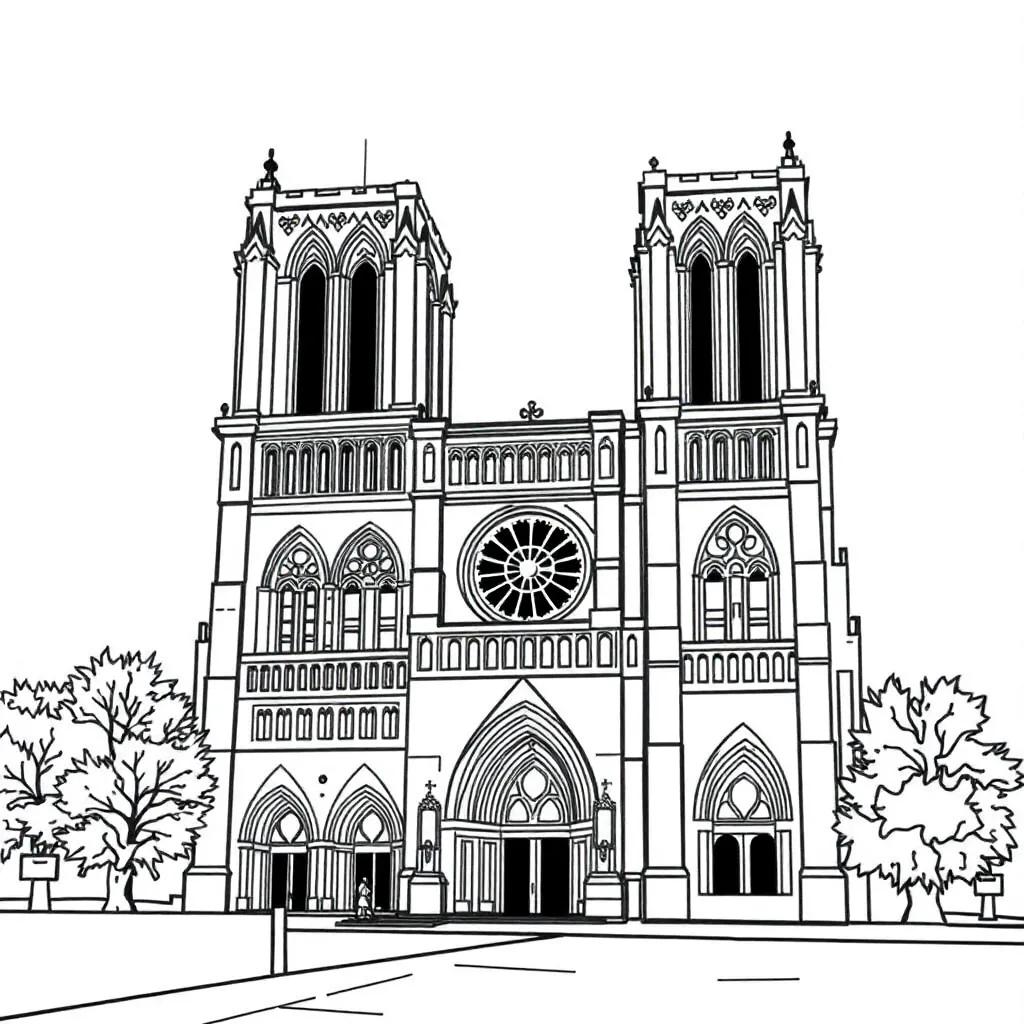 Notre Dame Coloring Pages