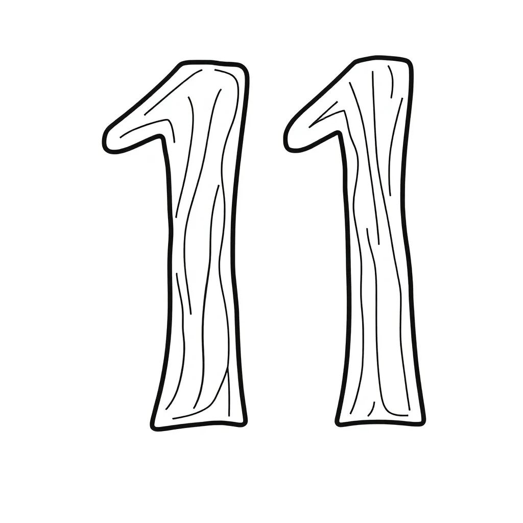 Number 11 Coloring Page