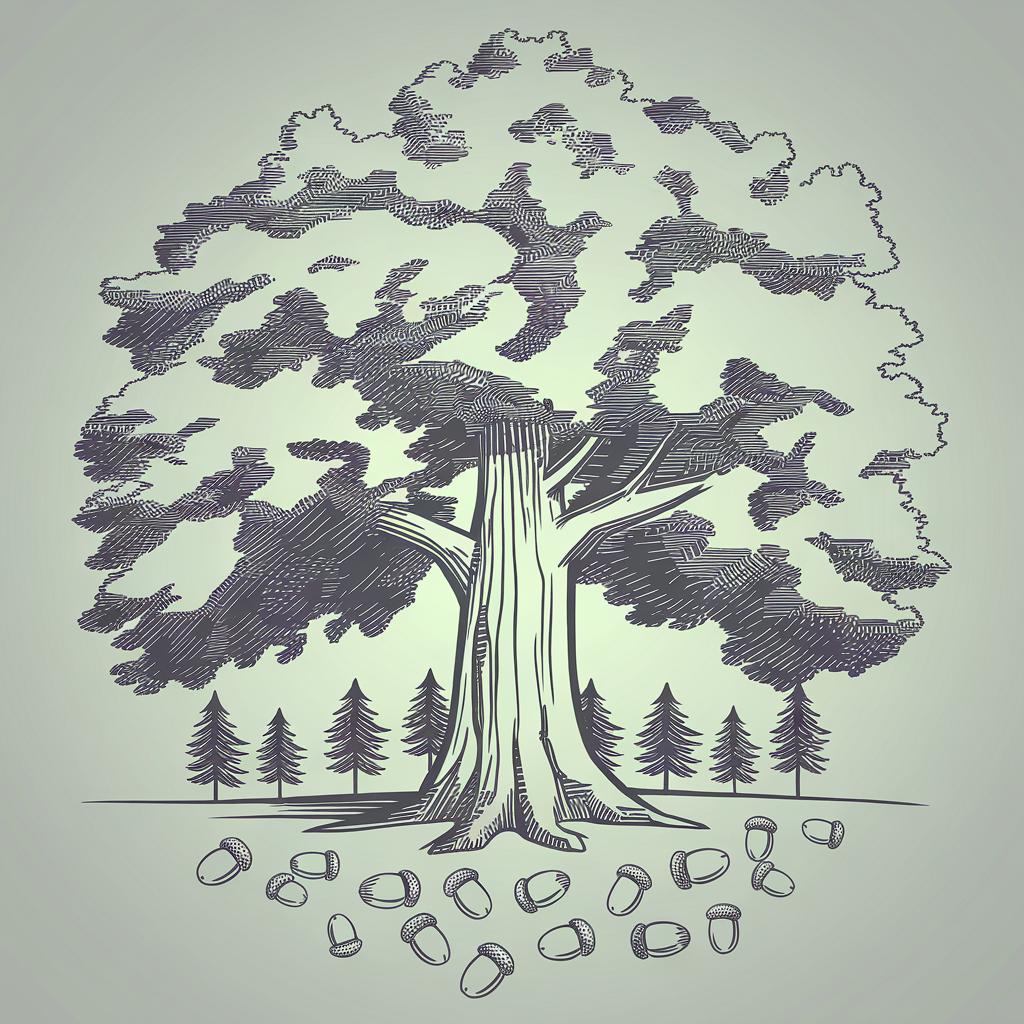 Oak Tree Coloring Page