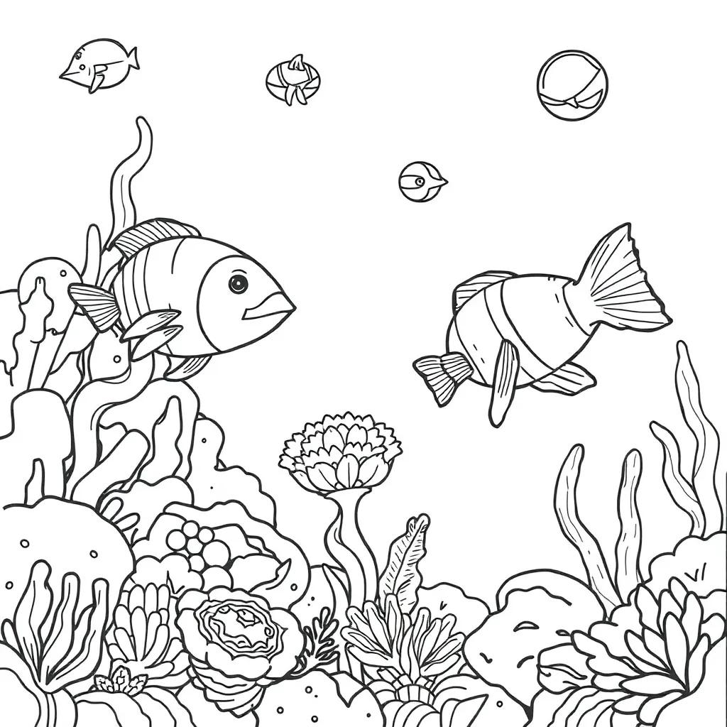 Ocean Life Coloring Page
