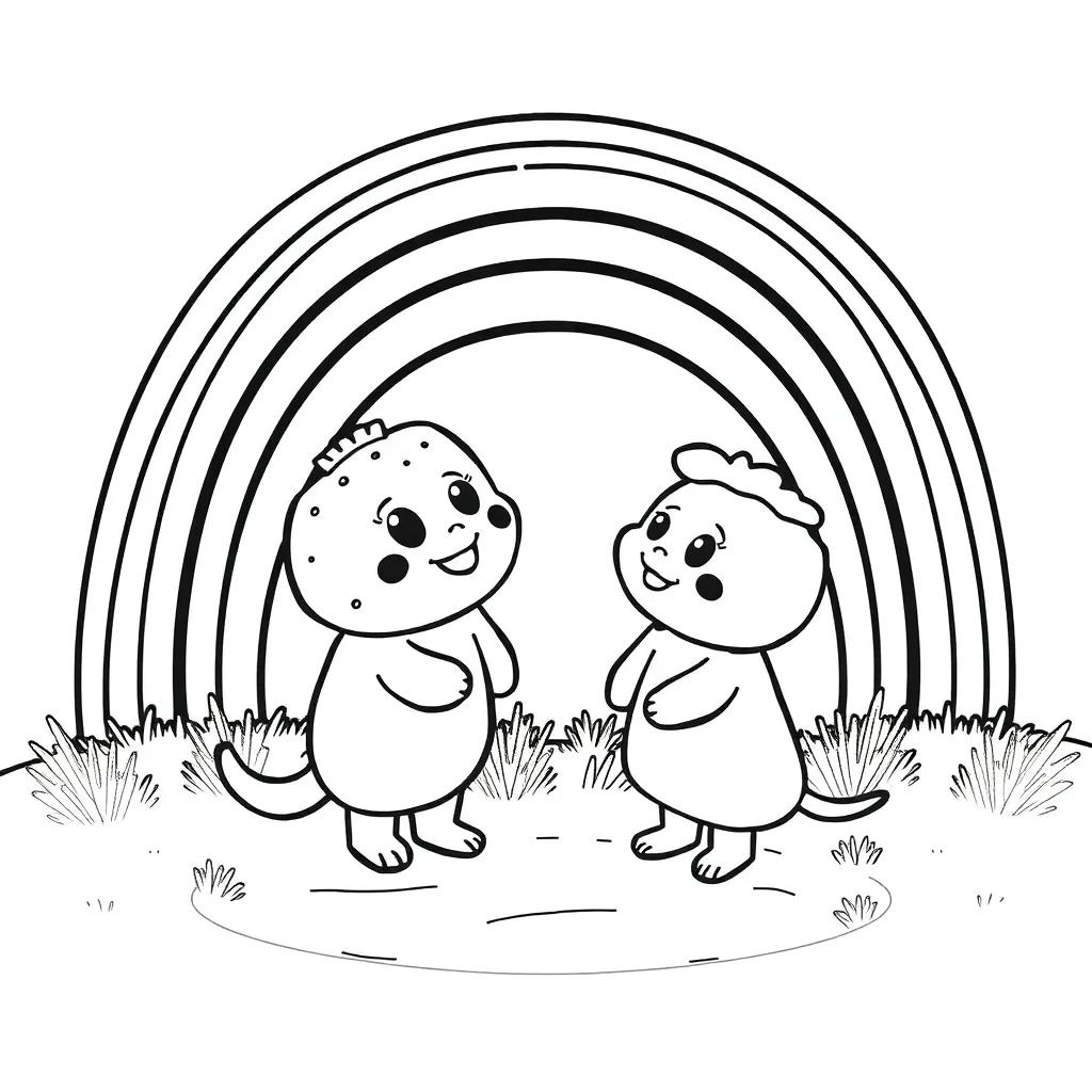 Orange Rainbow Friends Coloring Page