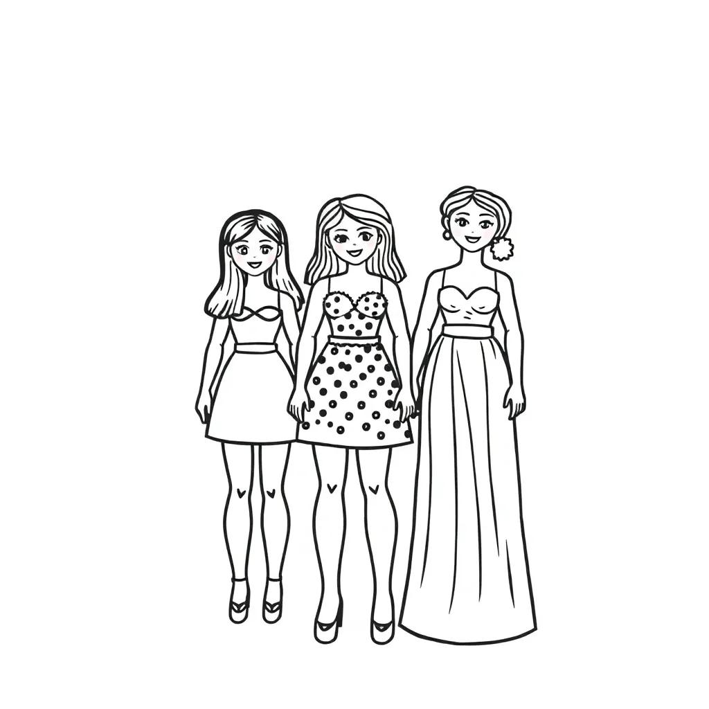 Paper Dolls Coloring Pages