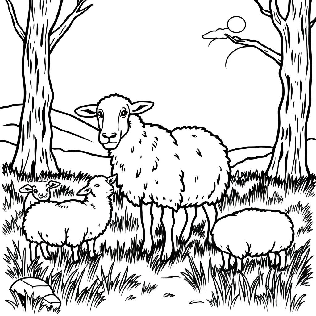 Parable Of Lost Sheep Coloring Page