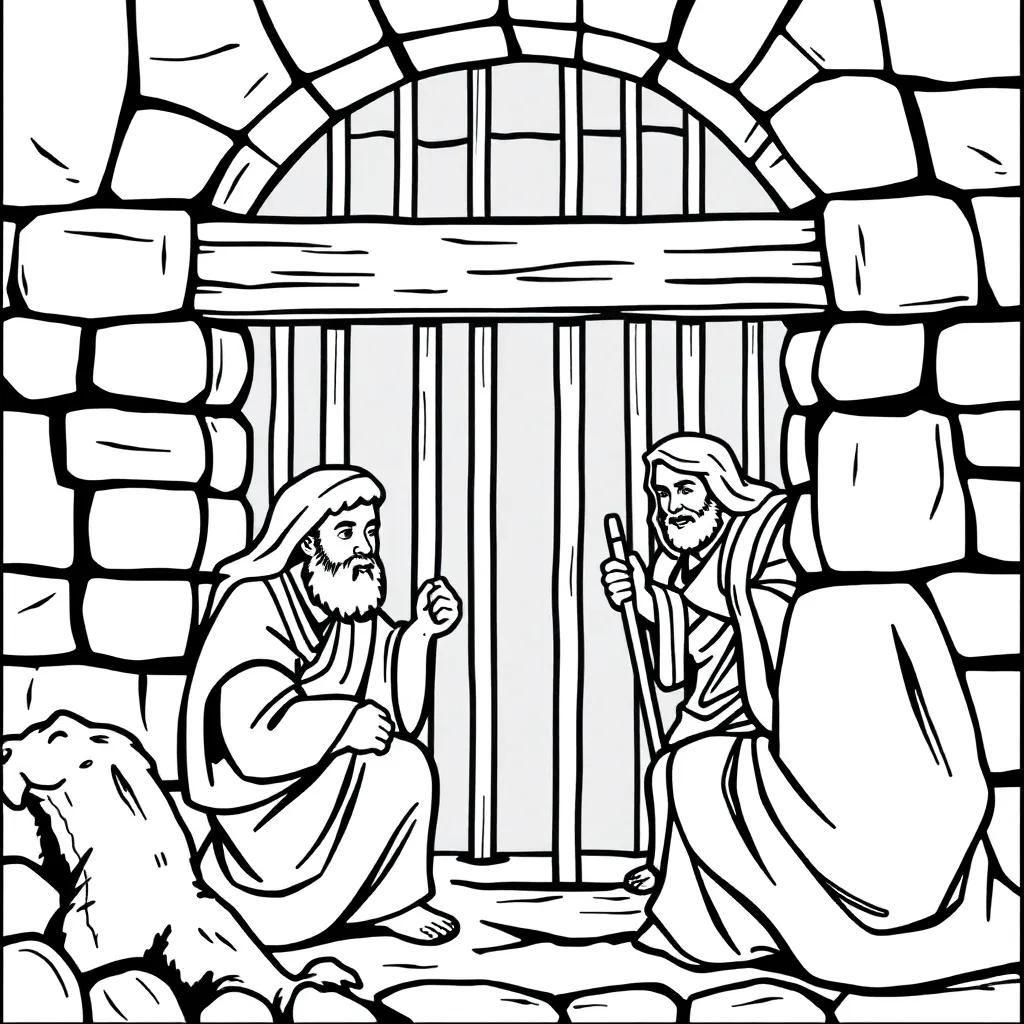 Paul And Silas Jail Coloring Page